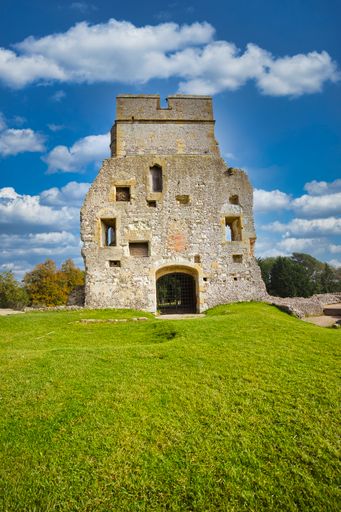 A vertical shot of Donnington Castle in Newbury, UK