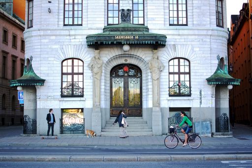 Different means of moving trough streets of Stockholm