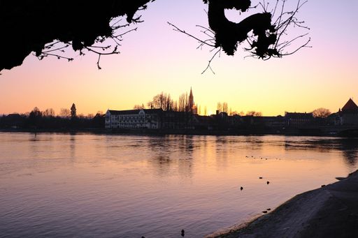 A scenic lake in Germany during sunset