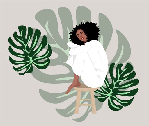 An illustration of a young female