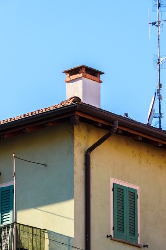 A facade of an old house in Stresa, Italy