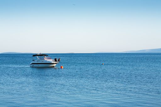 Small luxurious yacht moored at sea near Vir, Croatia
