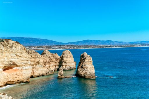 A landscape shot of the beautiful Farol da Ponta da Piedade Lagos in Portugal