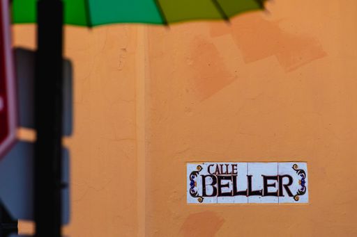 A colorful wall with a note in Puerto Plata, Dominican Republic