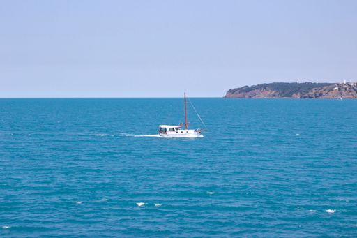 A mesmerizing view of a sailing ship in the ocean