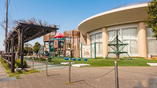 Kasukabe city, Saitama Prefecture, Japan. Angel Dome childrens' play center and playground equipment is closed due to the coronavirus, COVID-19,