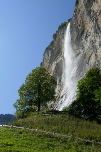 A beautiful view of Staubbach waterfall in Switzerland