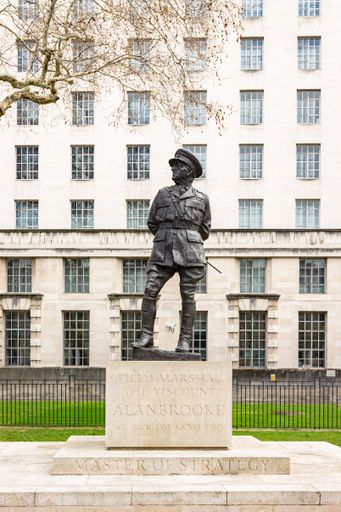A vertical shot of the Cenotaph war memorial in London, England