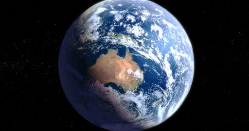 A breathtaking view of the earth globe as it's seeing from the space isolated on black background