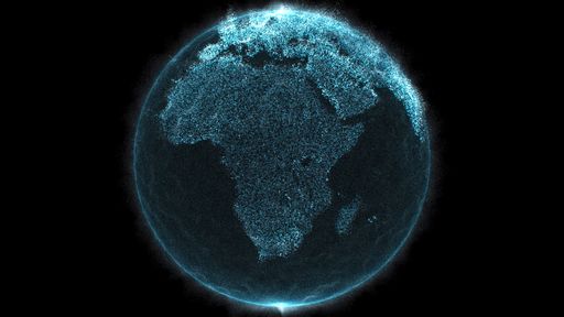 A beautiful shot of digital earth globe isolated on black background