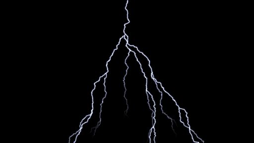 A beautiful view of lightning on the dark night sky