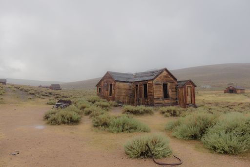 A view of a dilapidated house in a ghost town of Bodie in California, USA