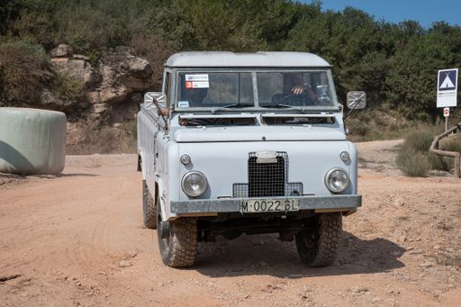 Barcelona, Spain, August 12, 2021: Old Land Rover 1300 Santana pickup truck parked in a park