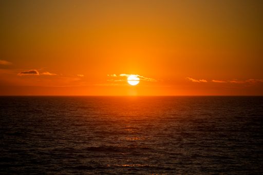 Spectacular sunset over sea in Brighton, UK
