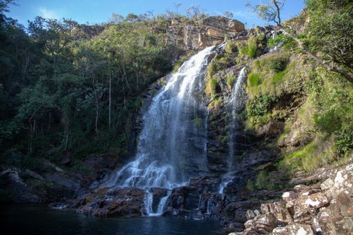A beautiful scenery of a waterfall from Minas Gerais, Brazil