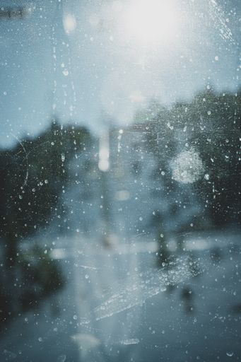 A dirty glass with the view of street perfect for background