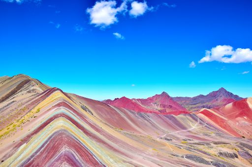 Vinicunca Mountain also known as Rainbow mountain in the Cusco region, Peru
