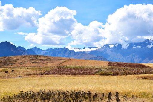 Scenery in Maras in the Cusco region in the south of Peru