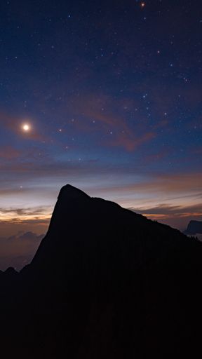 A vertical shot of the night sky over Kolukkumalai mountain in Suryanelli, Kerala. Great for backgrounds