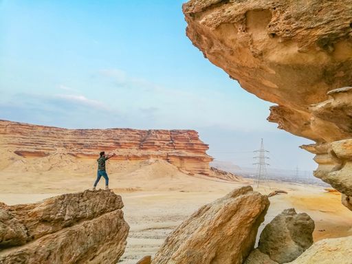 A boy on the mountain of Arror, Rohri, Sindh, Pakistan