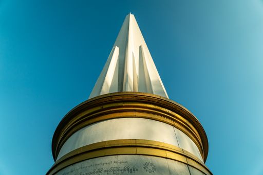 A beautiful view of Maha Bandula Park, Monument in Yangon, Myanmar
