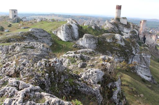 A ruined tower in during the daytime in Ogrodzieniec, Poland