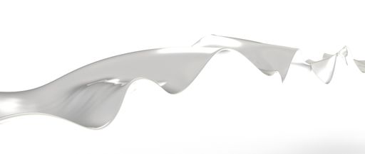 A 3d rendering of a white wave isolated on a white background