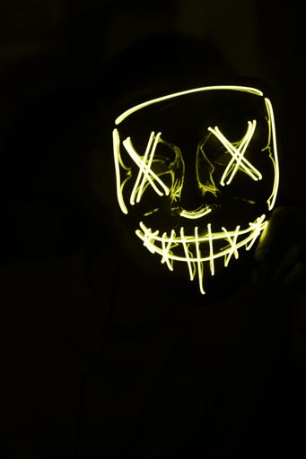 The person with a led mask for partying