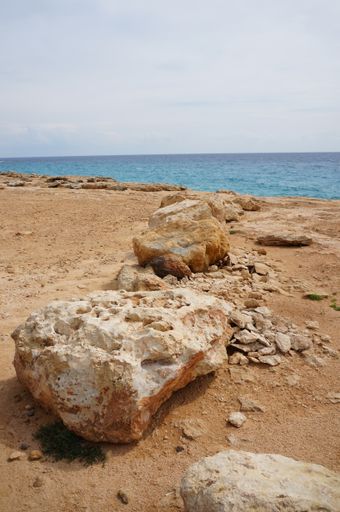 The big stones on the shore during daytime in Cyprus
