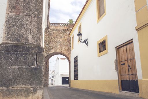 A low angle shot of the facade of an ancient building