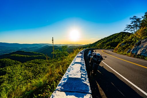 A motorbike parked on the foothill parkway in TN