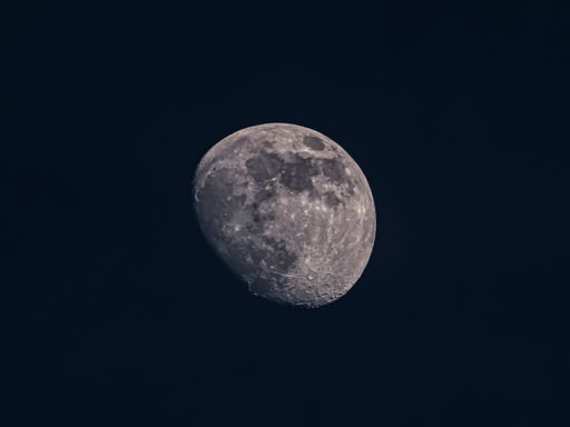 Moon in dark February sky