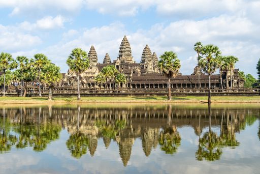 A beautiful view of the Angkor Wat temple in Siem Reap, Cambodia