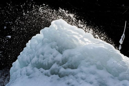 A close-up shot of a piece of snow