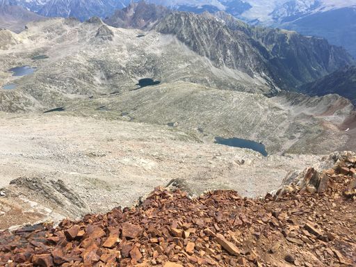 Panoramic shot of San Adria Valley in the pyrennes over three thousand meteres in Spain
