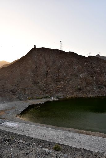 Al Rafisah Dam Khorfakkan United Arab Emirates March 22 2021 the view and around Al Rafisah dam near Wadi Shis in Hajar Mountains