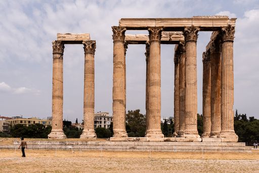 An ancient temple of the famous Olympian Zeus in the Athens Greece