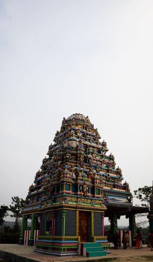 Kailashahar, India - January 23 2022: The new Tirupati Balaji Temple at North Tripura, India. The temple is small but beautiful and built recently