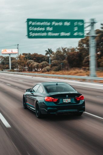 A vertical shot of BMW M4 during Supercar Saturdays Florida