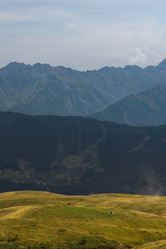 The amazing shot of mountain landscape with different land-shaft  layers