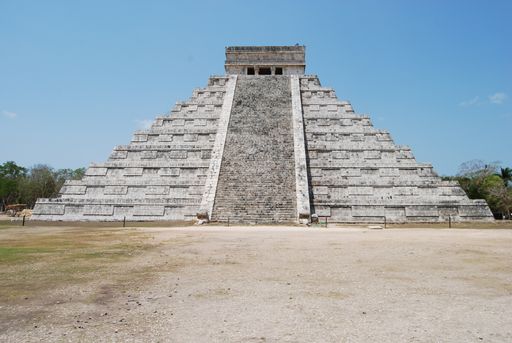 A closeup shot of the Chichen Itza archaeological site in Yucatan, Mexico