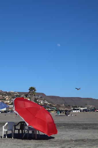 A vertical shot of public Baja California beach in Mexico