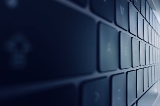 A soft focus of a laptop keyboard