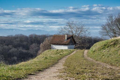 A beautiful countryside village house located in a mountainous region - cottage core concept