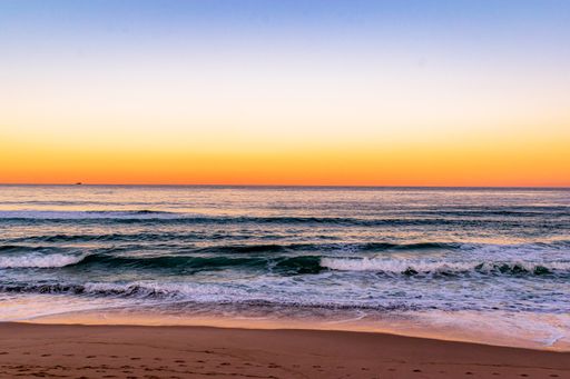 The beautiful seascape and the colorful sky at sunset