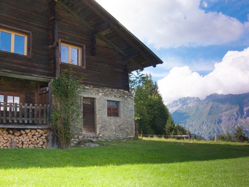 A low angle shot of a wooden house near the beautiful forest