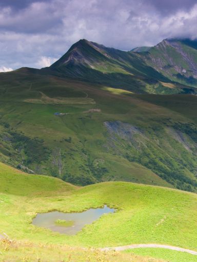 A vertical shot of mountains near Col de Very, France