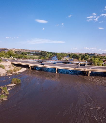 A scenery of a bridge over the Hassayampa River in Wickenburg, Arizona, the USA