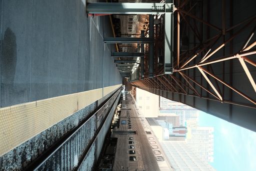 A train station with a roof in Chicago