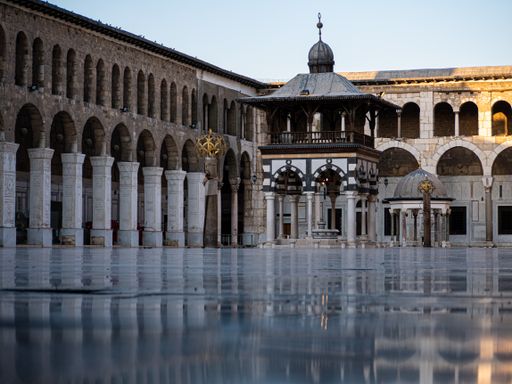 The Omawi Mosque in the old district of city of Syria, Damascus